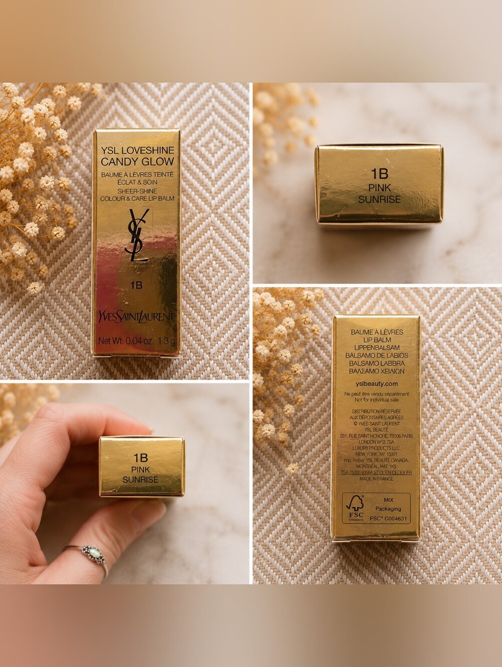 Yves Saint Laurent LoveShine Candy Glow Lip Balm - 1B Pink Sunrise .04oz